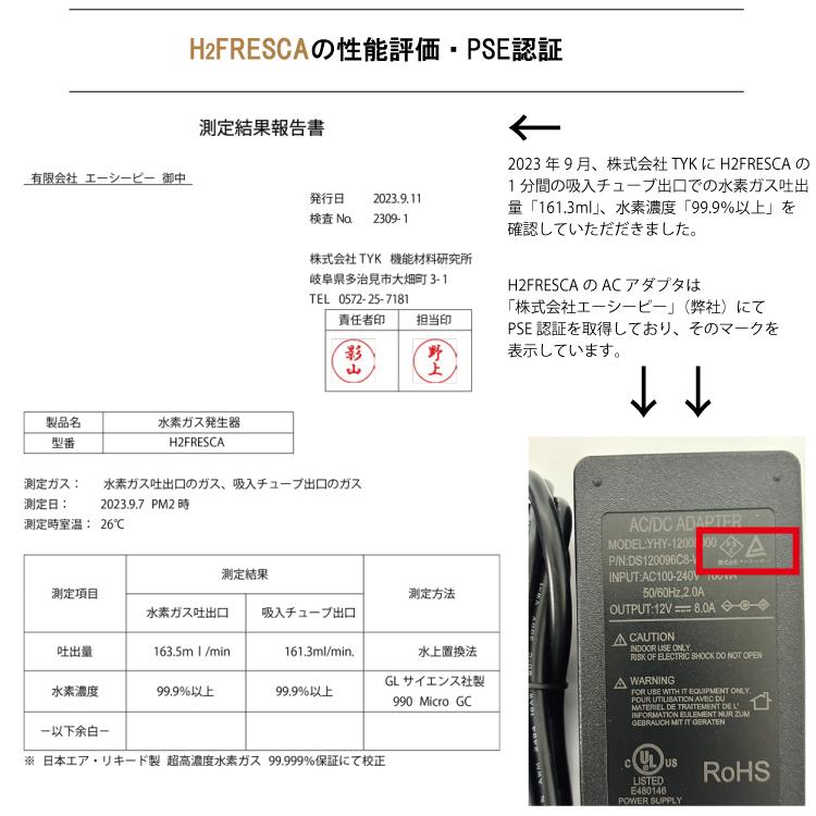 水素ガス生成器 水素吸入器 高濃度水素ガス生成吸入器 毎分約150ml 
