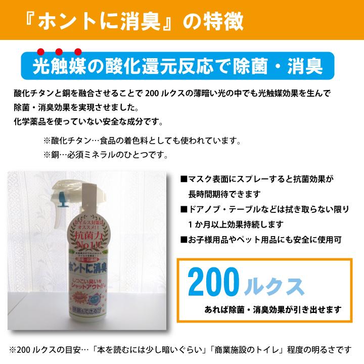 ホントに消臭200ml　光触媒　除菌　抗菌　安全　マスクやトイレ　車内の消臭 |  | 01