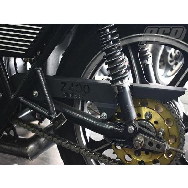Z400FX ロゴイリ チヂミ塗装 チェーンケース 黒 : エーシーピー二輪