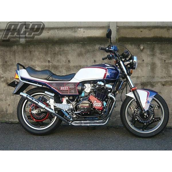 cbx400fプリティーレーシング プリティー製 CBX400F 極 タイプ3 4-2-1 マフラー メッキ : エーシー
