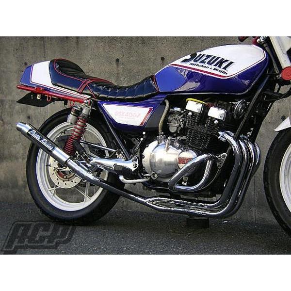 SUZUKI GSX400FS プリティー製 極(タイプ１) 4-2-1 マフラー メッキ [GSX400FS] スズキ プリティー製 GSX400FS 極 タイプ1 4-2-1 マフラー メッキ