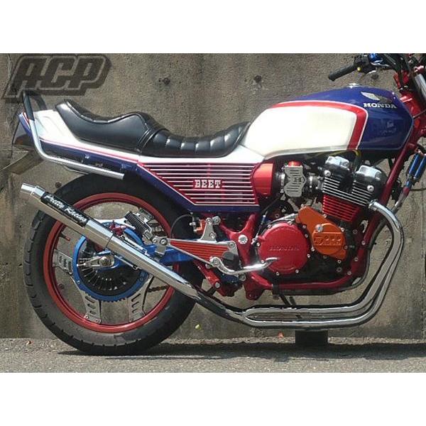 プリティー製 CBX400F 流 タイプ1 4-2-1 マフラー メッキ : エーシー