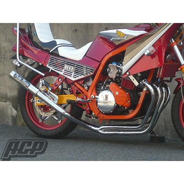 HONDA CBR400F プリティー製 流(タイプ２) 4-2-1 マフラー メッキ [CBR400F] ホンダ プリティー製 CBR400F 流 タイプ2 4-2-1 マフラー メッキ : エーシー