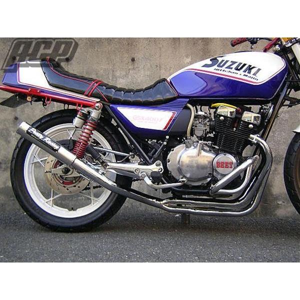プリティー製 GSX400F 流 タイプ2 4-2-1 マフラー メッキ : エーシー