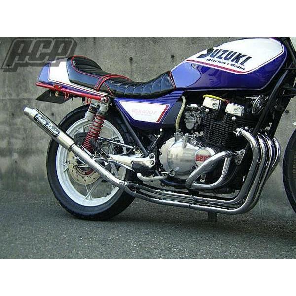 SUZUKI GSX400F プリティー製 流(タイプ１) 4-2-1 マフラー メッキ [GSX400F] スズキ プリティー製 GSX400FS 改 タイプ1 4-2-1 マフラー メッキ