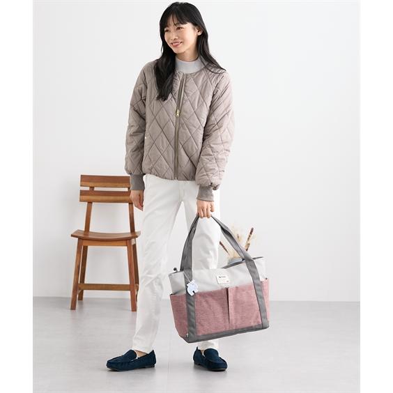 バッグ（鞄） moz モズ 大容量 多収納 トート B４対応 A4 B4 お出かけ マザーズバッグ ママバッグ レジャー 多収納 肩掛け 買い物 配色 (アクアカルダ 送料無料)の画像