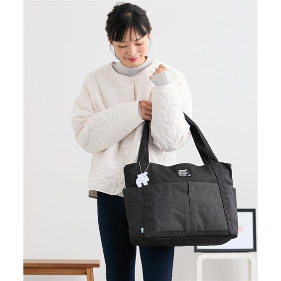バッグ（鞄） moz モズ 大容量 多収納 トート B４対応 A4 B4 お出かけ マザーズバッグ ママバッグ レジャー 多収納 肩掛け 買い物 配色 (アクアカルダ 送料無料)の画像