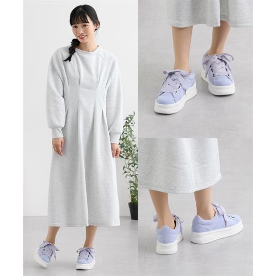 ニッセン（nissen） スニーカー 靴 グログランリボン シンプル 厚底