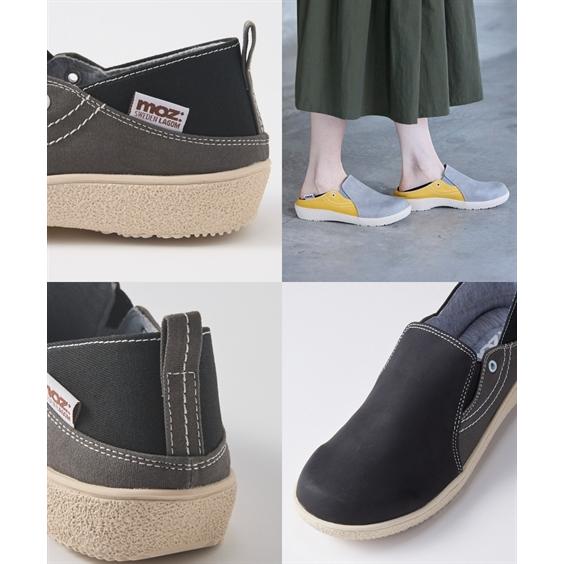 スニーカー 靴 4E 幅広 ゆったり ワイド 大きいサイズ moz モズ スリッポン サイドゴム 履きやすい 2WAY 軽い らくちん 普段使い かかとが踏める (アクアカルダ)