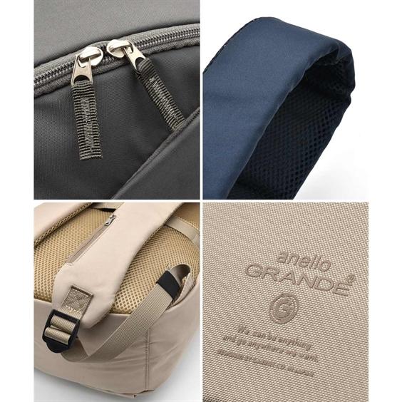 バッグ（鞄） anelloGRANDE アネログランデ アネロ anello アングル デイパック リュック バックパック 通勤 通学 旅行 はっ水 A4 PC収納 多収納 (アクアカルダ)の画像