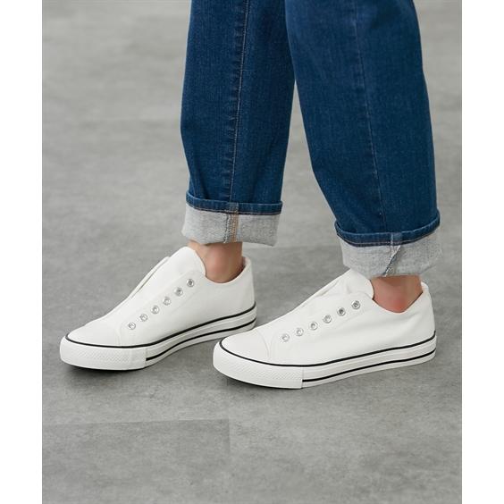 ニッセン（nissen） スニーカー 靴 スリッポン 紐なし キャンバス