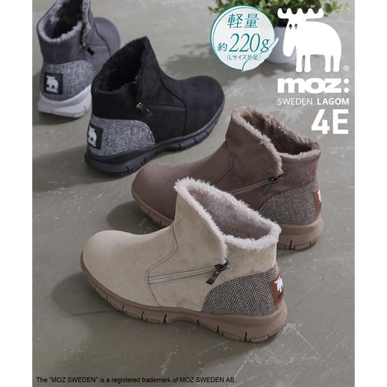 YYF モズ moz モズ ゆったり幅広 軽量リブニットショートブーツ ワイズ4E nissen