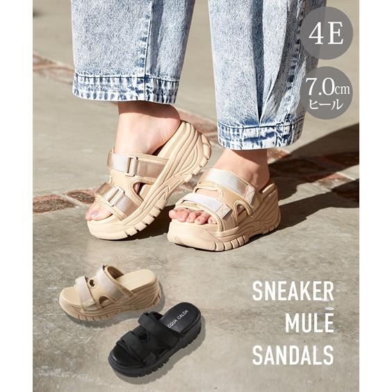 サンダル 4e 幅広 ゆったり 大きいサイズ ワイド レディース サイズ調整可能 厚底 スニーカーミュールサンダル Zzy4k22c0013 Acqua Calda 通販 Yahoo ショッピング