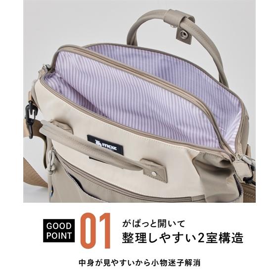 バッグ（鞄） moz モズ ガバッと開く 2層構造 はっ水 2WAY ショルダー 手提げ A4対応 マザーズバッグ ママバッグ 通勤 押し活 (アクアカルダ 送料無料）の画像