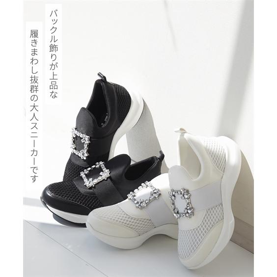 スニーカー 靴 バックル付 ウェッジヒール フェミニン カジュアル (アクアカルダ 送料無料)｜acquacalda｜03