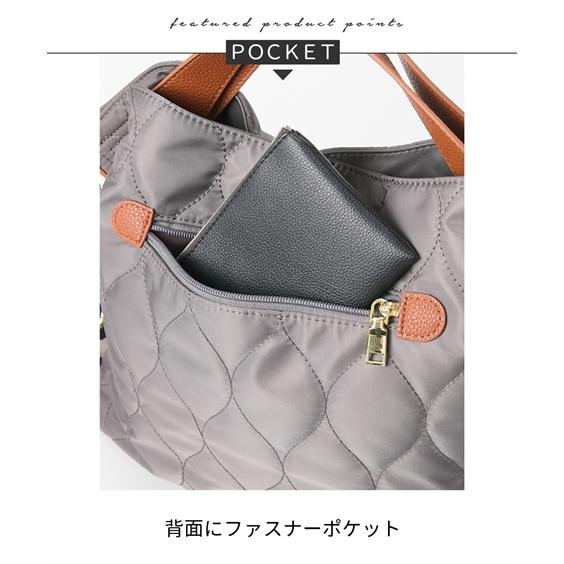 バッグ（鞄） LIZDAYS リズデイズ 軽量 キルト調 はっ水 多収納 2WAY ショルダー トート A4対応 通勤 通学 キルティング 手提げ (アクアカルダ)の画像