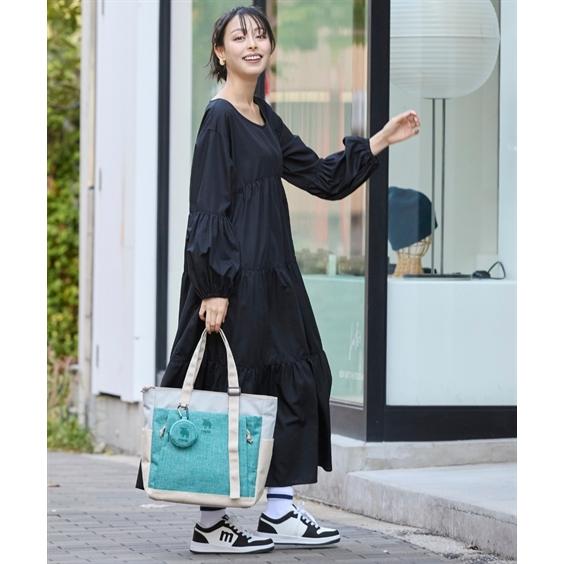 バッグ（鞄） moz モズ ポケット式ポーチ付 11ポケット トート はっ水 多収納 手提げ A4対応 ミニポーチチャーム付 肩掛け 通勤 通学 (アクアカルダ 送料無料)の画像