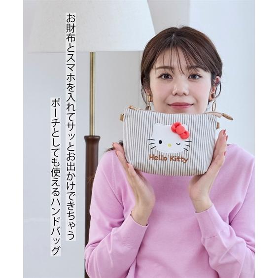 【未使用】平成レトロ ハローキティ ステッチ刺繍 大容量お財布バッグ ミニポーチ ハローキティ バッグ（鞄） サンリオキャラクターズ サンリオ