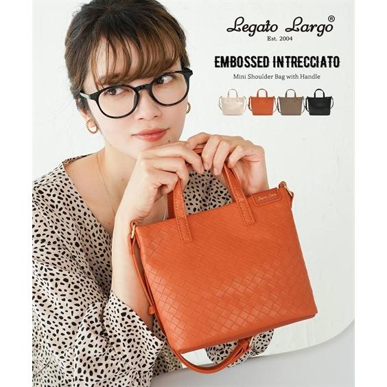 【美品✨】レガートラルゴ 編み込み トートバッグ イントレチャート レザー 黒 Legato Largo（レガートラルゴ） バッグ（鞄） エンボス イントレ