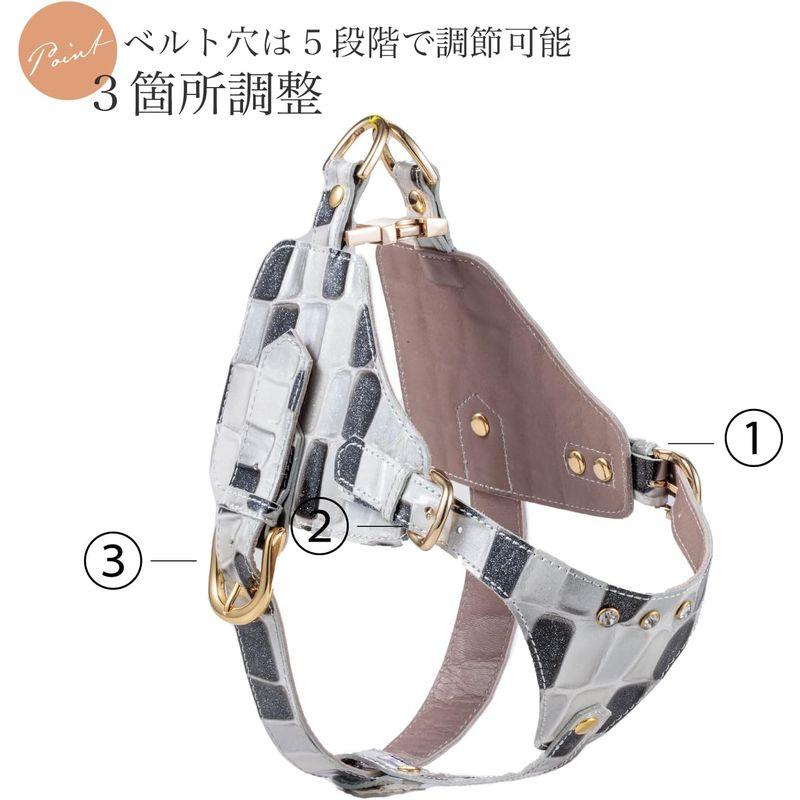 Now&Fountain ボディベルト Aタイプ ジュエリータイル 本革 ハーネス フレンチブルドッグ ボストンテリア 犬用 日本製 オシャ ボディベルト Aタイプ ジュエリータイル 本革 ハーネス フレンチブルドッグ ボストンテリア 犬用 日本製 オシャ