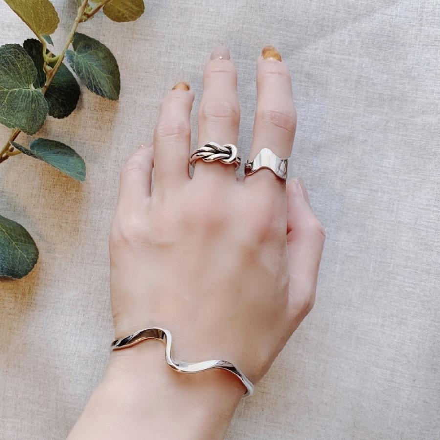 シルバー925 SV925 スリム ウエーブ バングル Lune bracelet レディース メンズ ウェーブ シルバー