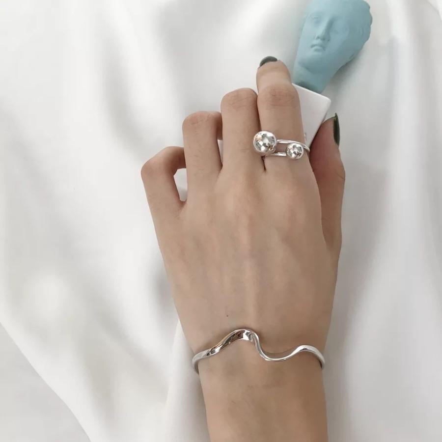 Lune bracelet レディース メンズ ウェーブ シルバー