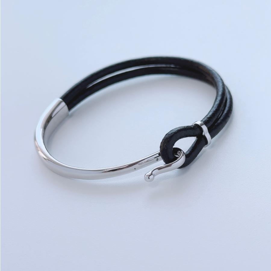 Lune（リュンヌ） bracelet レディース メンズ シルバー本革 レザー