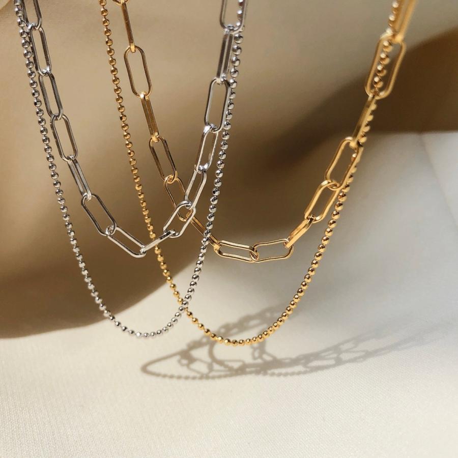 necklace レディース メンズ 2連チェーンネックレス S925 シルバー ゴールド  sv925 アクセサリー おしゃれ シンプル｜across-intl｜11