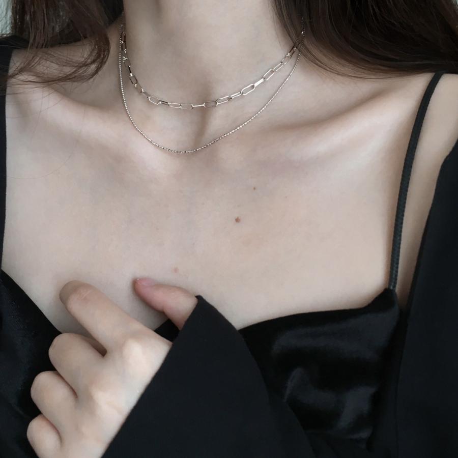 Lune（リュンヌ） necklace レディース メンズ 2連チェーンネックレス