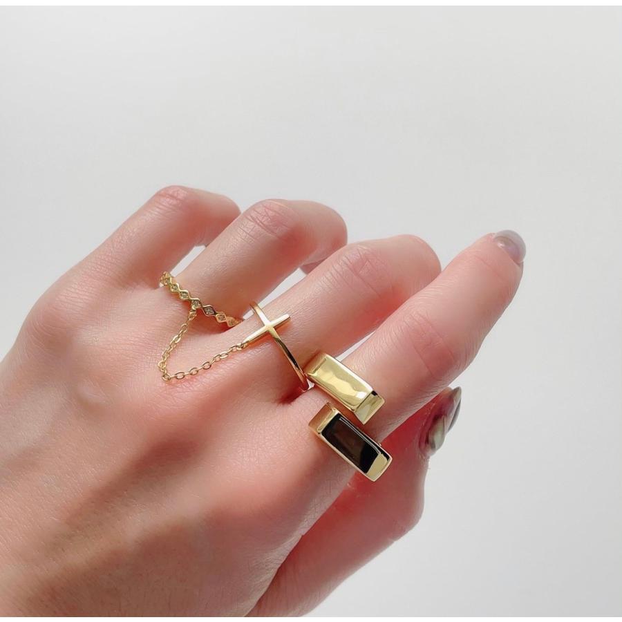 Lune ring 指輪 レディース メンズ スクエアクロスリング S925