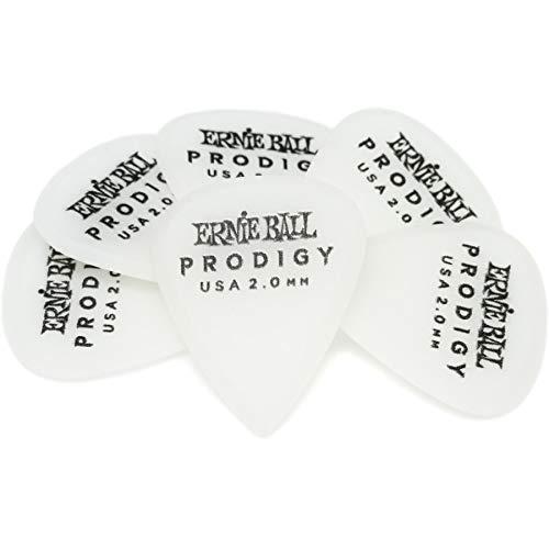 【正規品】 ERNIE BALL 9202 ギターピック WHITE STANDARD PRODIGY ティアドロップ 2.00mm デルリン ホワイト 6枚 パック