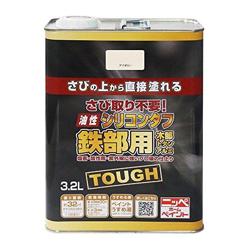 ニッペ　ペンキ　塗料　油性シリコンタフ　3.2L　アイボリー　油性　つやあり　屋内外　日本製　4976124218040