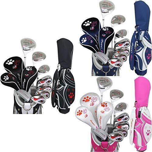 左用 PUPPYS PAW 仔犬の肉球 レディース ゴルフセット クラブ8本+キャディバッグ付 (ネイビー/ホワイト)
