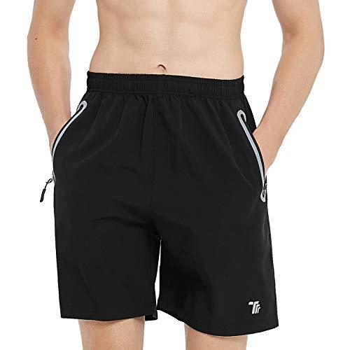 短パン メンズ ハーフパンツ スポーツ トレーニング ショート パンツ テニス ジム ランニング フィットネス ウェア 吸汗速乾 通気 ブラック M