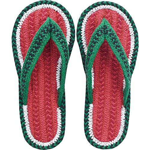現代百貨 インド綿 コットンサンダル スイカ レディース RED