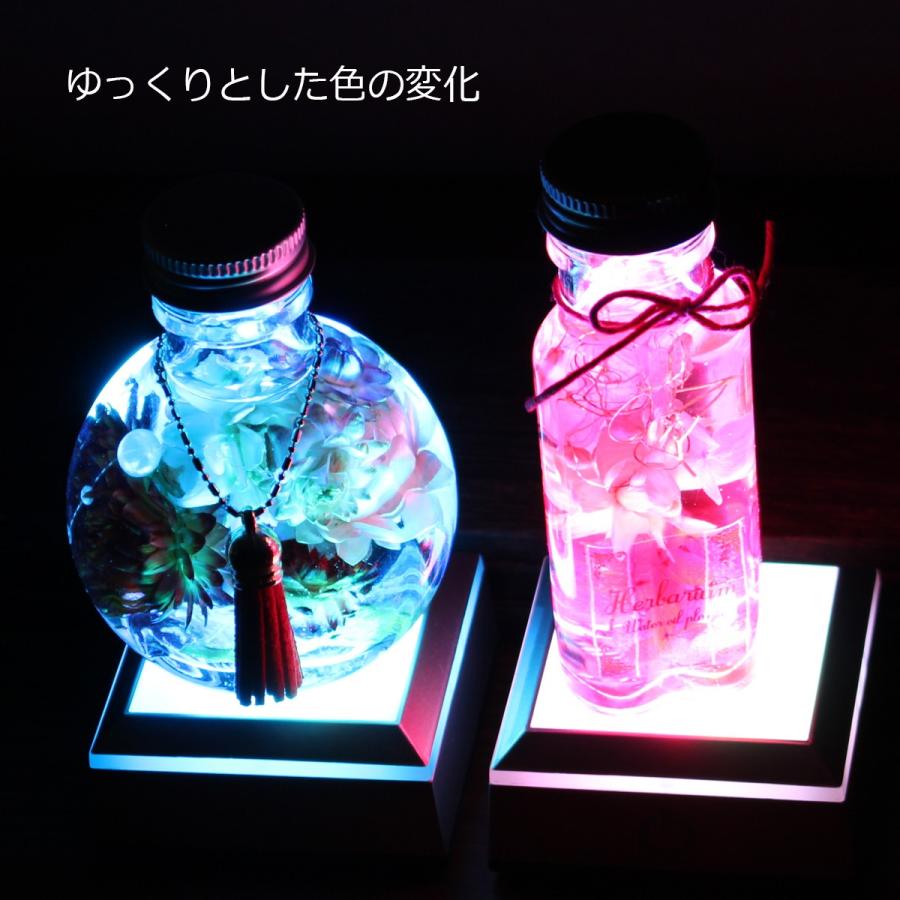 2個セット ハーバリウム ライト LED スタンド コースター レインボー