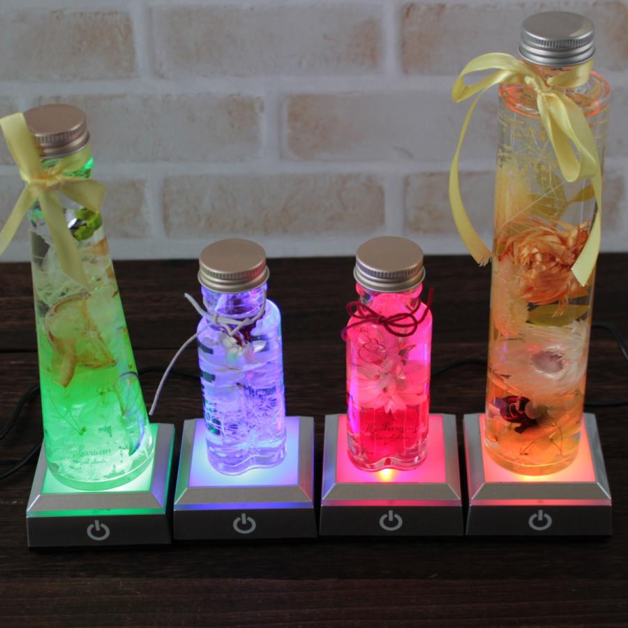 2個セット ハーバリウム ライト LED スタンド コースター レインボー