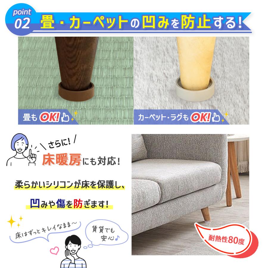 ソファー 滑り止め へこみ防止 パット 4個入り Sサイズ 畳 フローリング 保護 防震 ずれ防止 傷つき防止 床暖房対応 |  | 03
