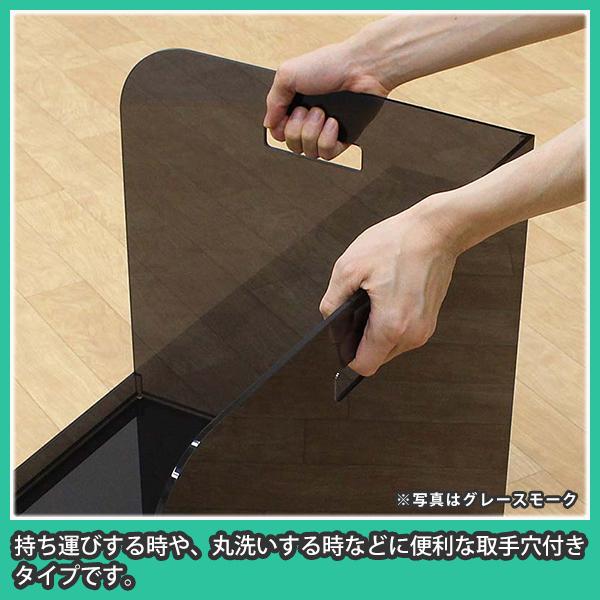 犬トイレ 飛び散り はみ出し防止 ワイドシーツ おしっこ アクリル『犬トイレ コーナータイプ（ワイドサイズ・取手穴）左角_クリアー』 