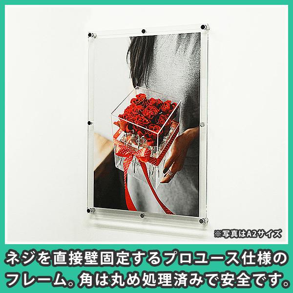 壁固定 入れ替え簡単 『ポスターフレーム(プロスタイル)A2サイズ