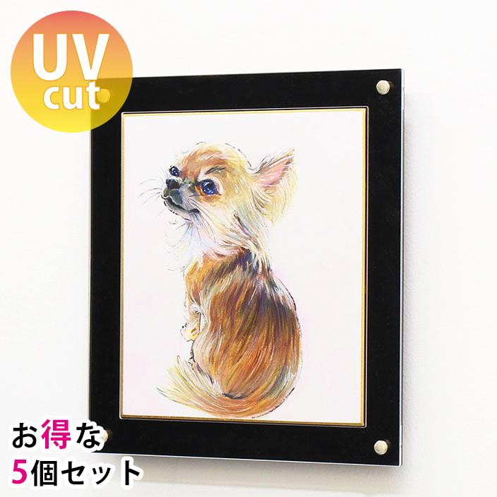 まとめ買い・5個】色紙額 小色紙サイズ専用 UVカット 額縁 サイン色紙