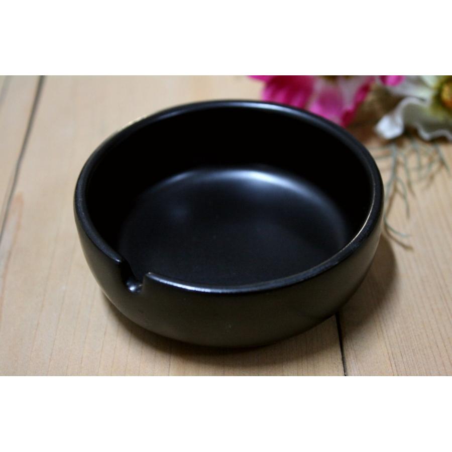 □日本製 陶器 灰皿 1人用 黒マット ACSWEBSHOPオリジナル : ACS-WEB