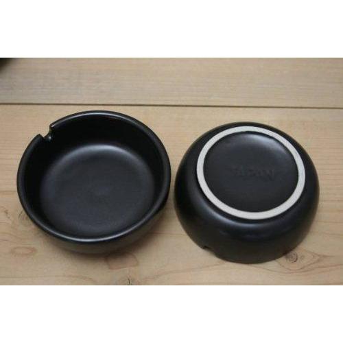 □日本製 陶器 灰皿 1人用 黒マット ACSWEBSHOPオリジナル : ACS-WEB