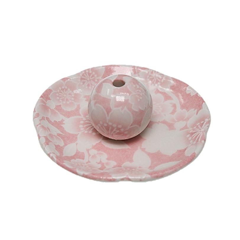 桜友禅 ピンク 花形香皿 お香立 日本製 お香立て ACSWEBSHOPオリジナル