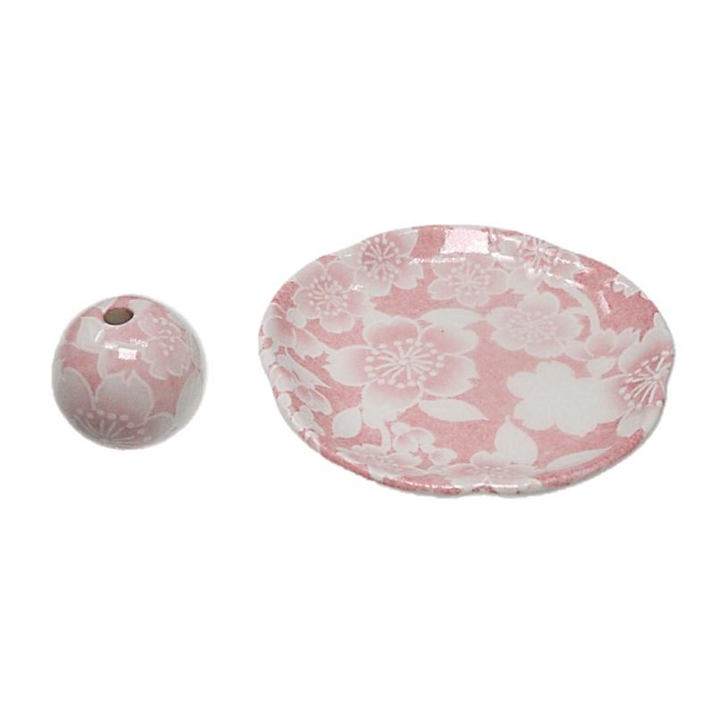 桜友禅 ピンク 花形香皿 お香立 日本製 お香立て ACSWEBSHOPオリジナル