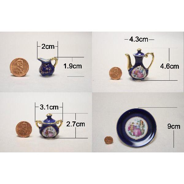日本製　ミニチュア陶器セット BLAZE（手芸） ミニチュア 食器 陶器 ティーセット 花柄 トレー