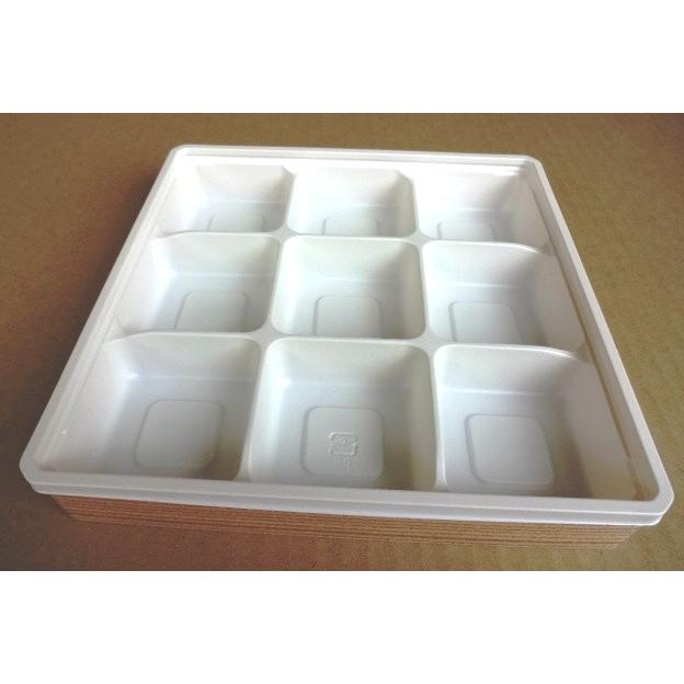 9仕切り弁当容器 アクタ ワン折65 フチ・E底・透明蓋セット 50組