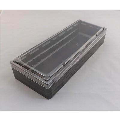 使い捨て業務用弁当容器 アクタ ワン折重 店 １０７ ４０ 黒焼杉フチ 25組 透明蓋セット A底 パーツ別梱包