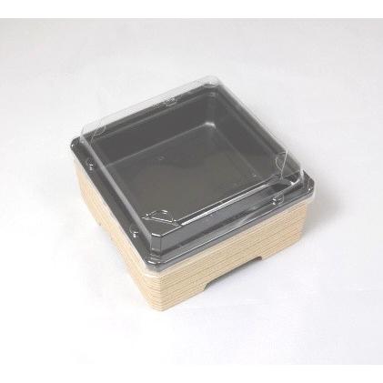 【お弁当容器】67セット　ワン折重70 R175金底　透明蓋・クラフト縁セット クラフトの縁柄製品｜弁当パックオンラインショップAC