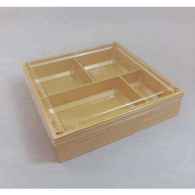 アクタ ワン折重70 フチ・金底・透明蓋セット 25組 おせち容器 高級